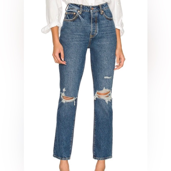 NEW WITH TAGS! Lovers + Friends Reece High Rise Rigid Slim Straight Jeans - Picture 1 of 4